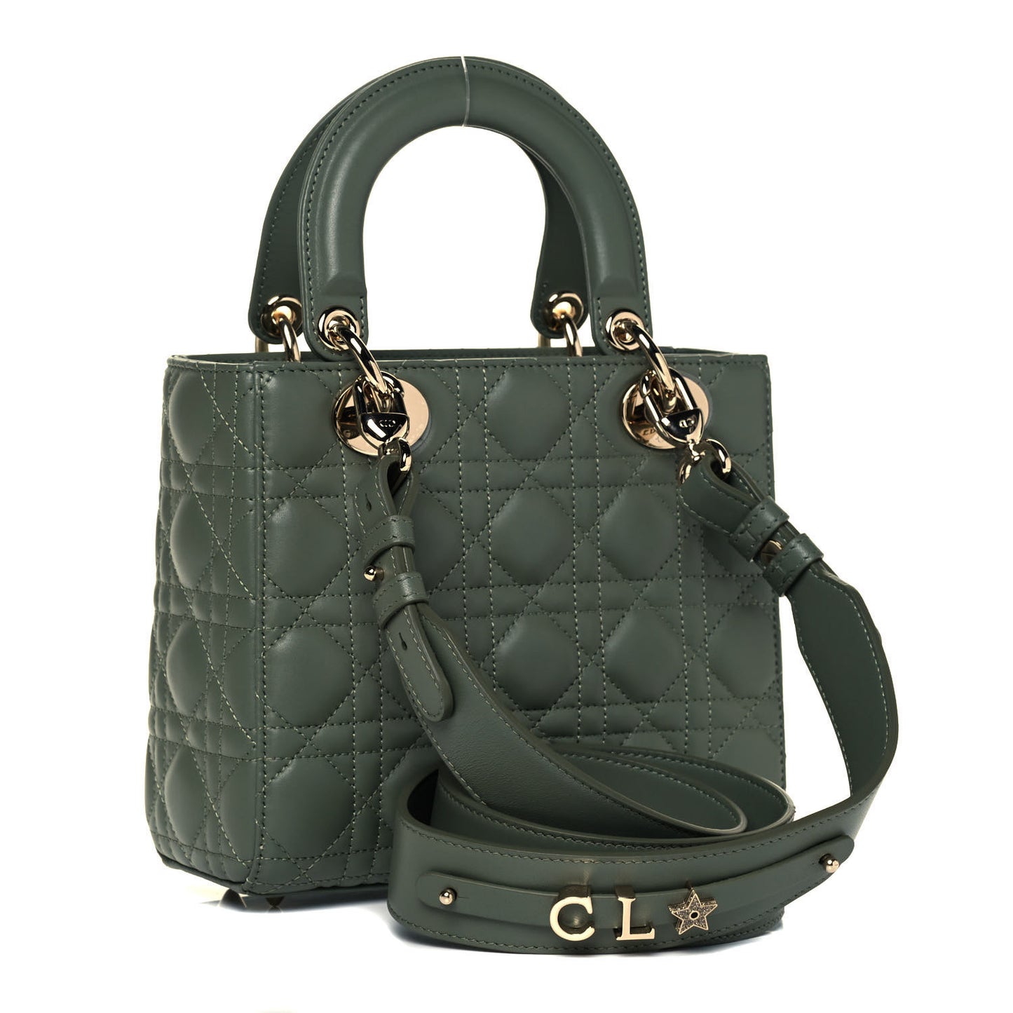 Lambskin Cannage Small My ABCDior Lady Dior Army Green