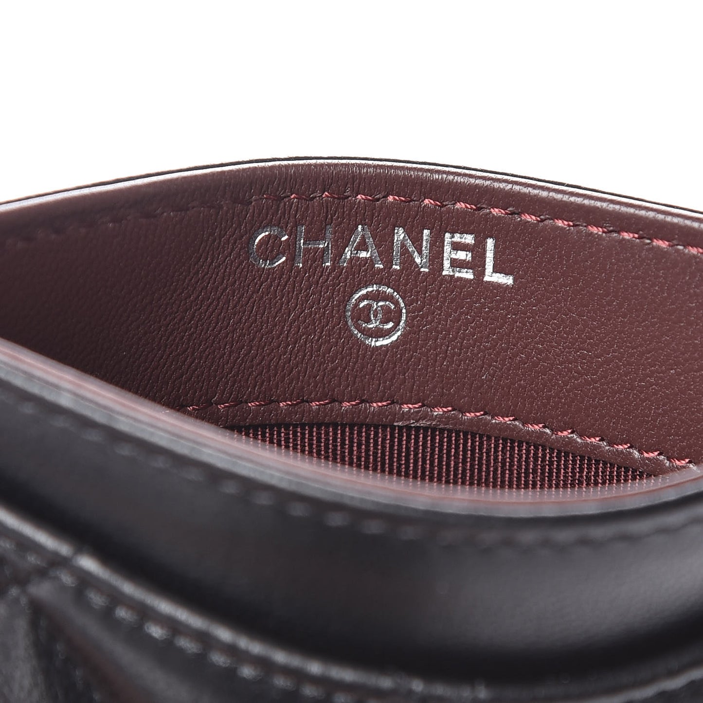 Lambskin Quilted Card Holder Black