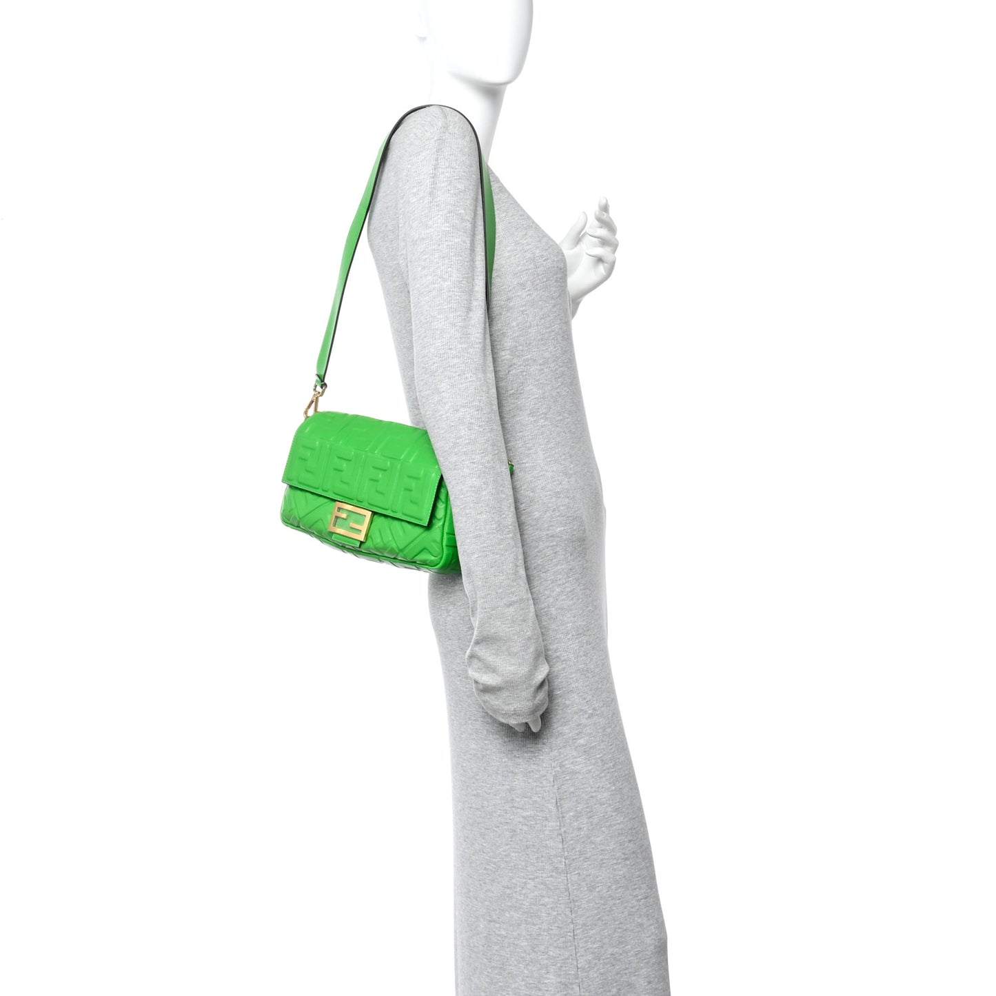 Nappa FF 1974 Embossed Baguette Tomatillo