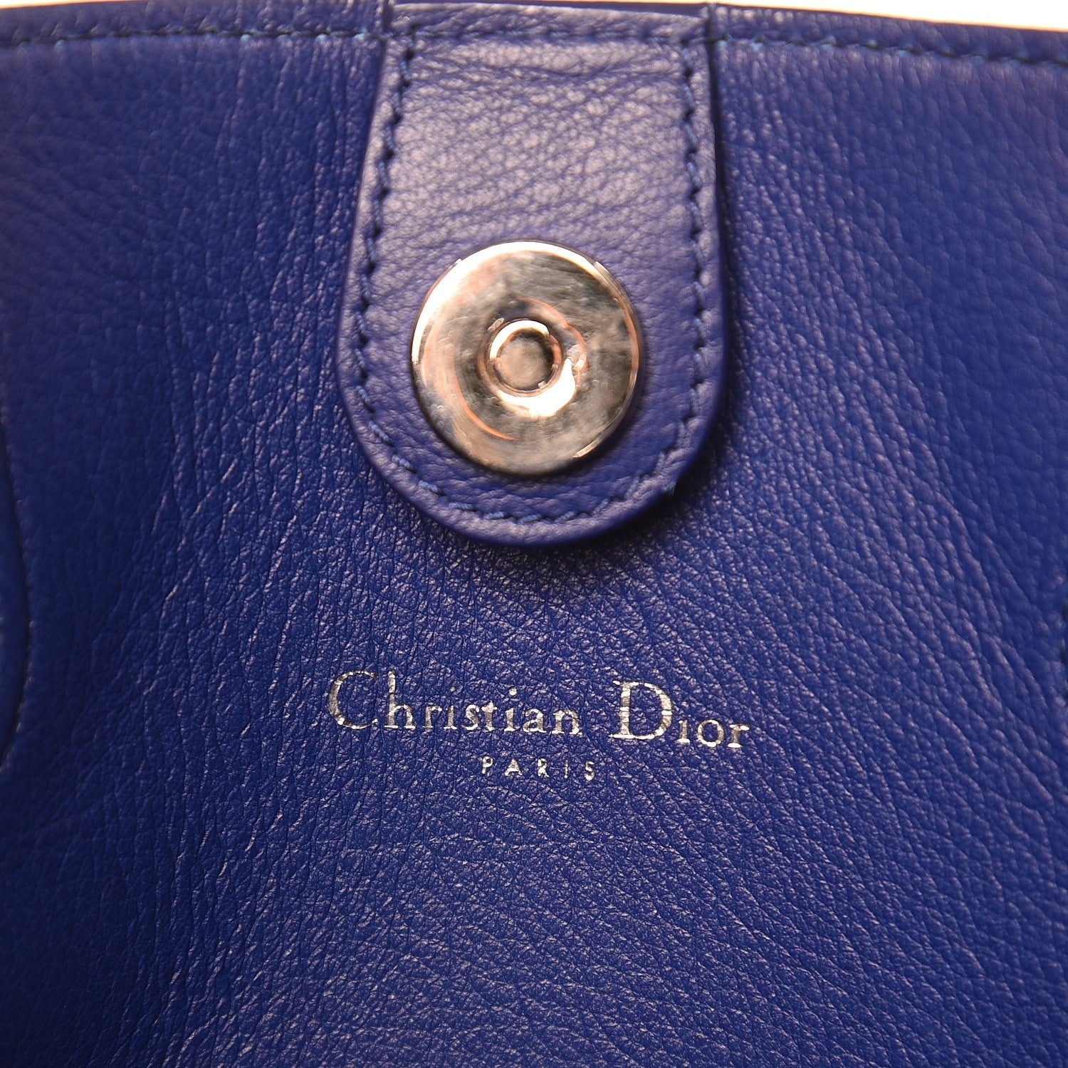 Christian Dior Calfskin Python Handle Large Addict Shopping Tote Blue 6 of 8