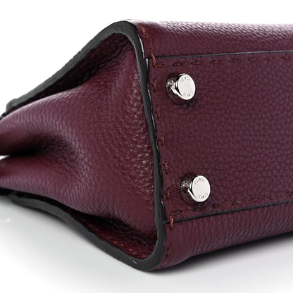 Fendi Cuoio Romano Selleria Bi-Color Mini Peekaboo Iconic Satchel Bordeaux Grigio Polvere 4 of 7