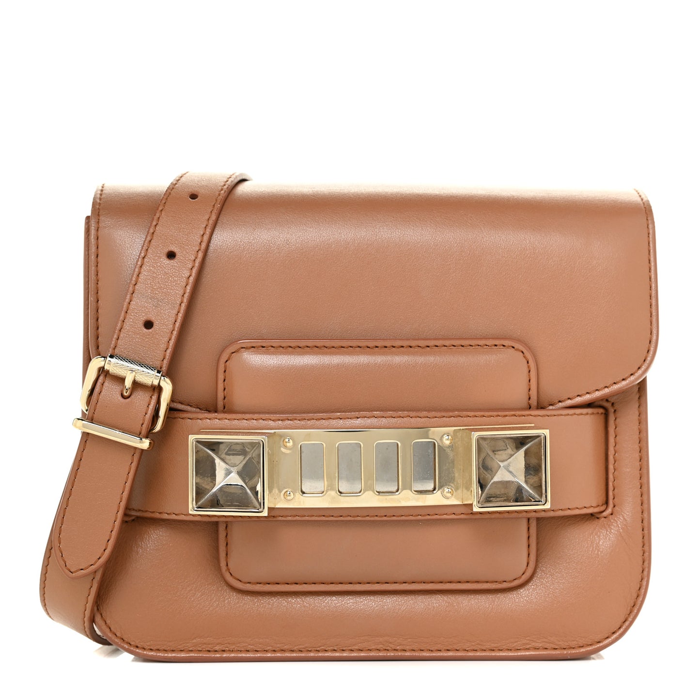 Calfskin PS11 Tiny Shoulder Bag Biscotti