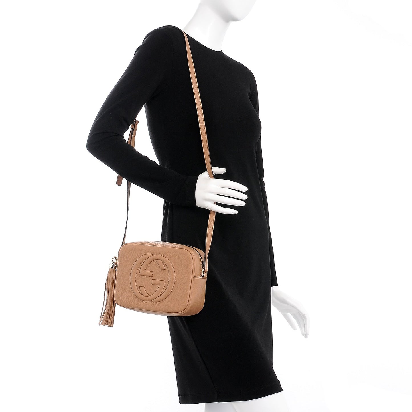 Pebbled Calfskin Small Soho Disco Bag Camelia