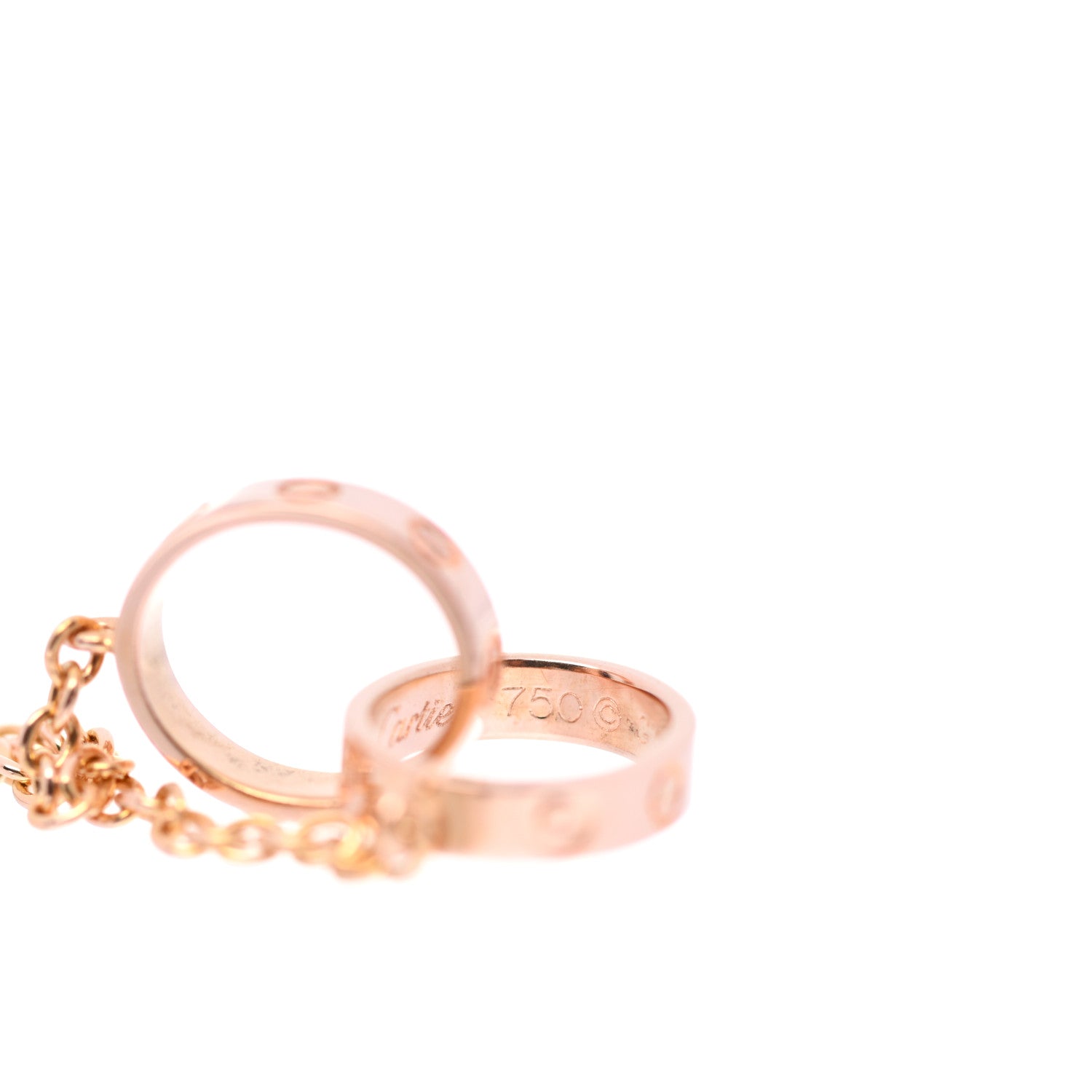 Cartier 18K Pink Gold Interlocking LOVE Necklace 5 of 8