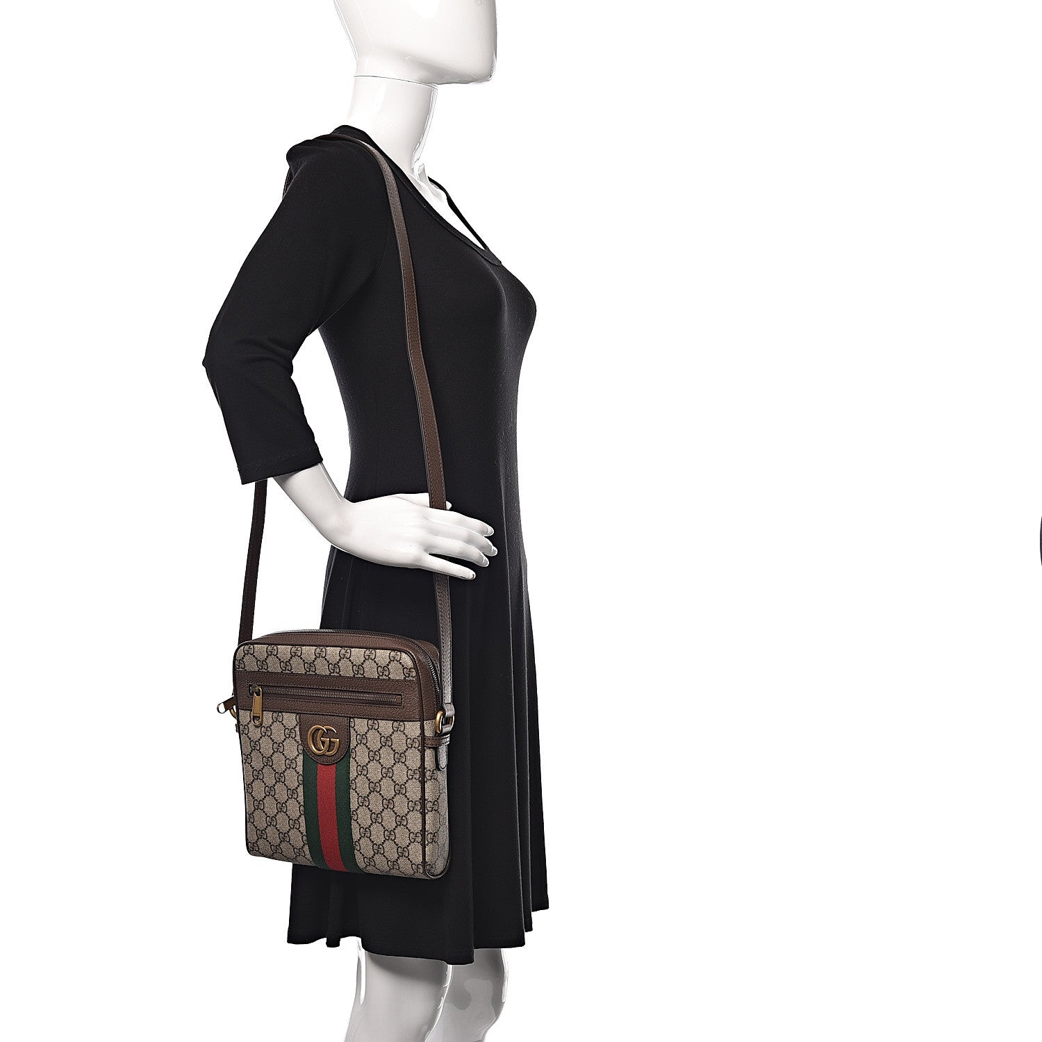 Gucci GG Supreme Monogram Web Small Ophidia Messenger Bag Brown 2 of 12