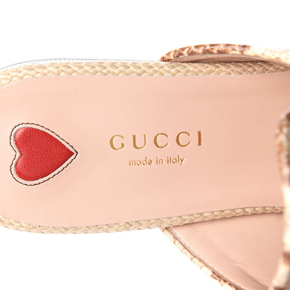 Gucci Straw Elaphe Womens Princetown Slippers 37.5 Natural Cream Brown 7 of 9