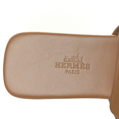 Hermes Calfskin Womens Galerie Sandals 36.5 Gold 5 of 9
