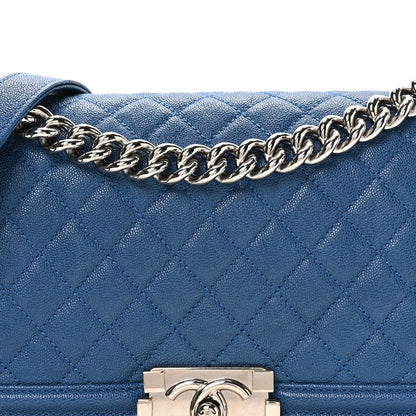 Chanel Iridescent Caviar Quilted Medium Boy Flap Blue 8 of 10