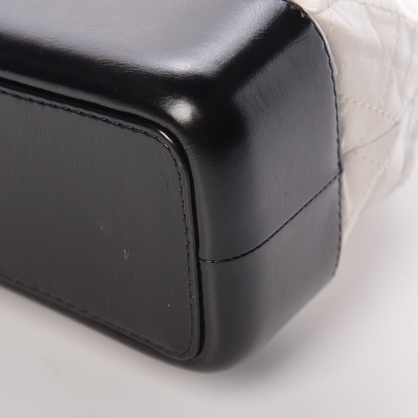 Aged Calfskin Quilted Small Gabrielle Backpack Black White