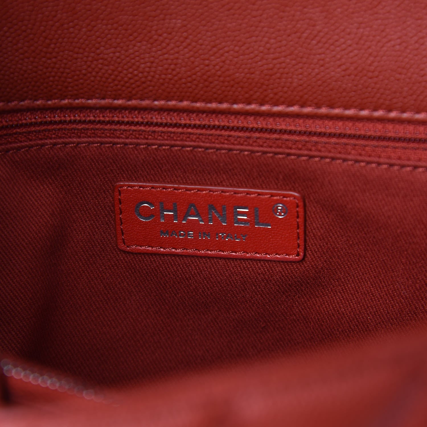 Chanel Caviar Quilted Medium Coco Handle Flap Dark Red 8 of 10