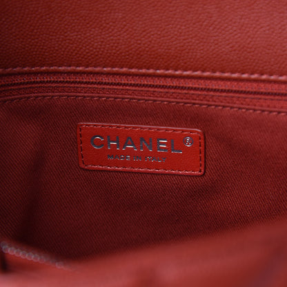 Chanel Caviar Quilted Medium Coco Handle Flap Dark Red 8 of 10