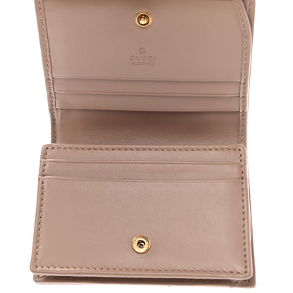 Gucci Calfskin Matelasse GG Marmont Card Case Wallet Porcelain Rose 5 of 8
