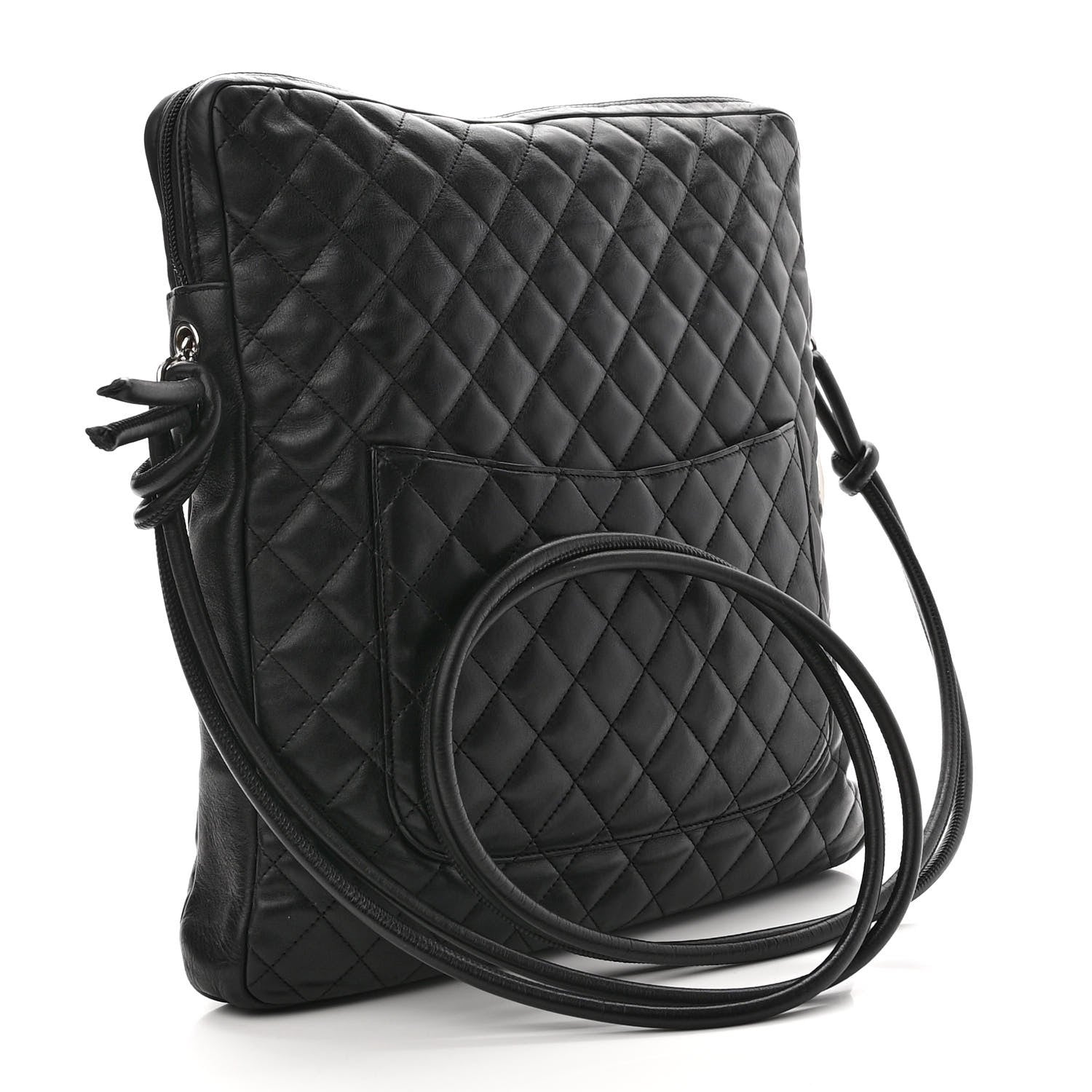 Chanel Calfskin Quilted Large Cambon Messenger Black White 3 of 12