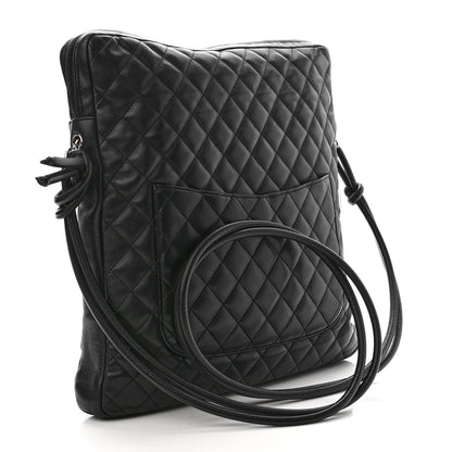Chanel Calfskin Quilted Large Cambon Messenger Black White 3 of 12