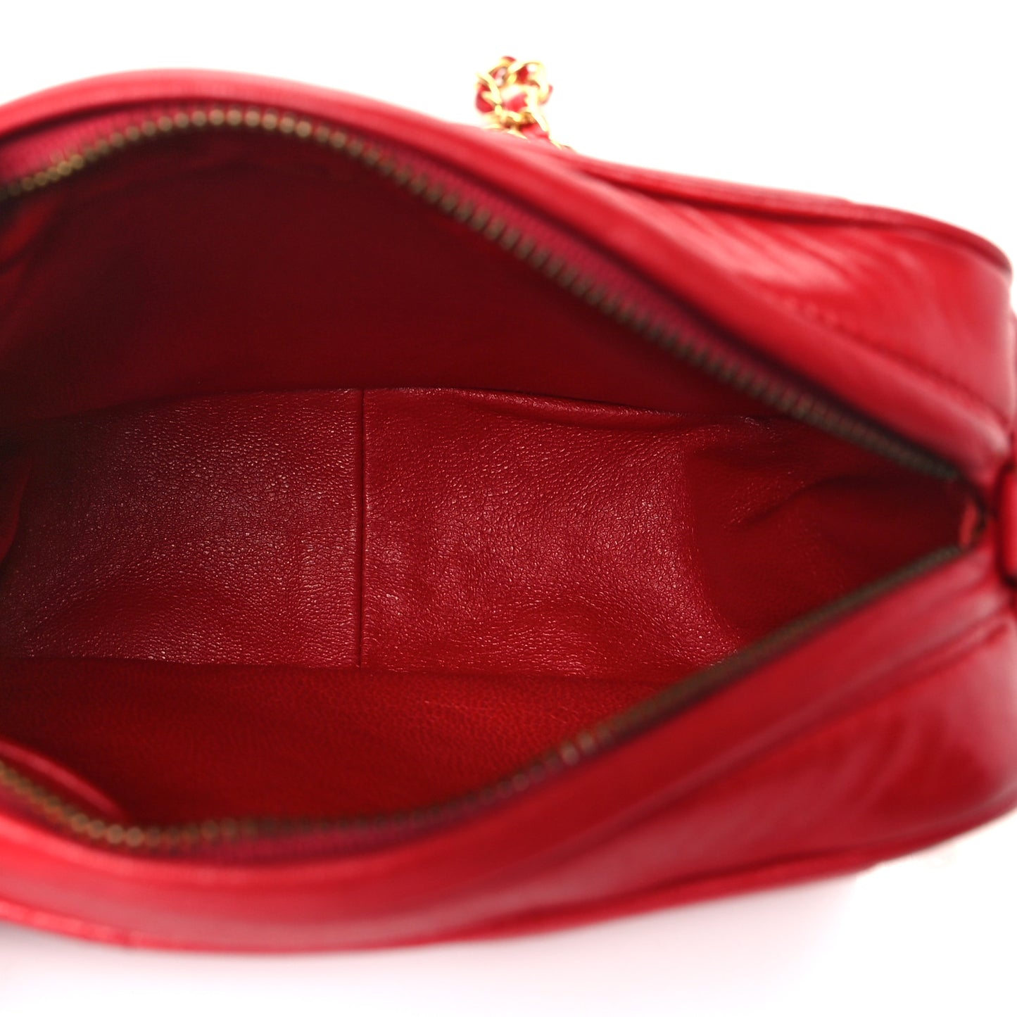 Lambskin Quilted Tassel Camera Case Red
