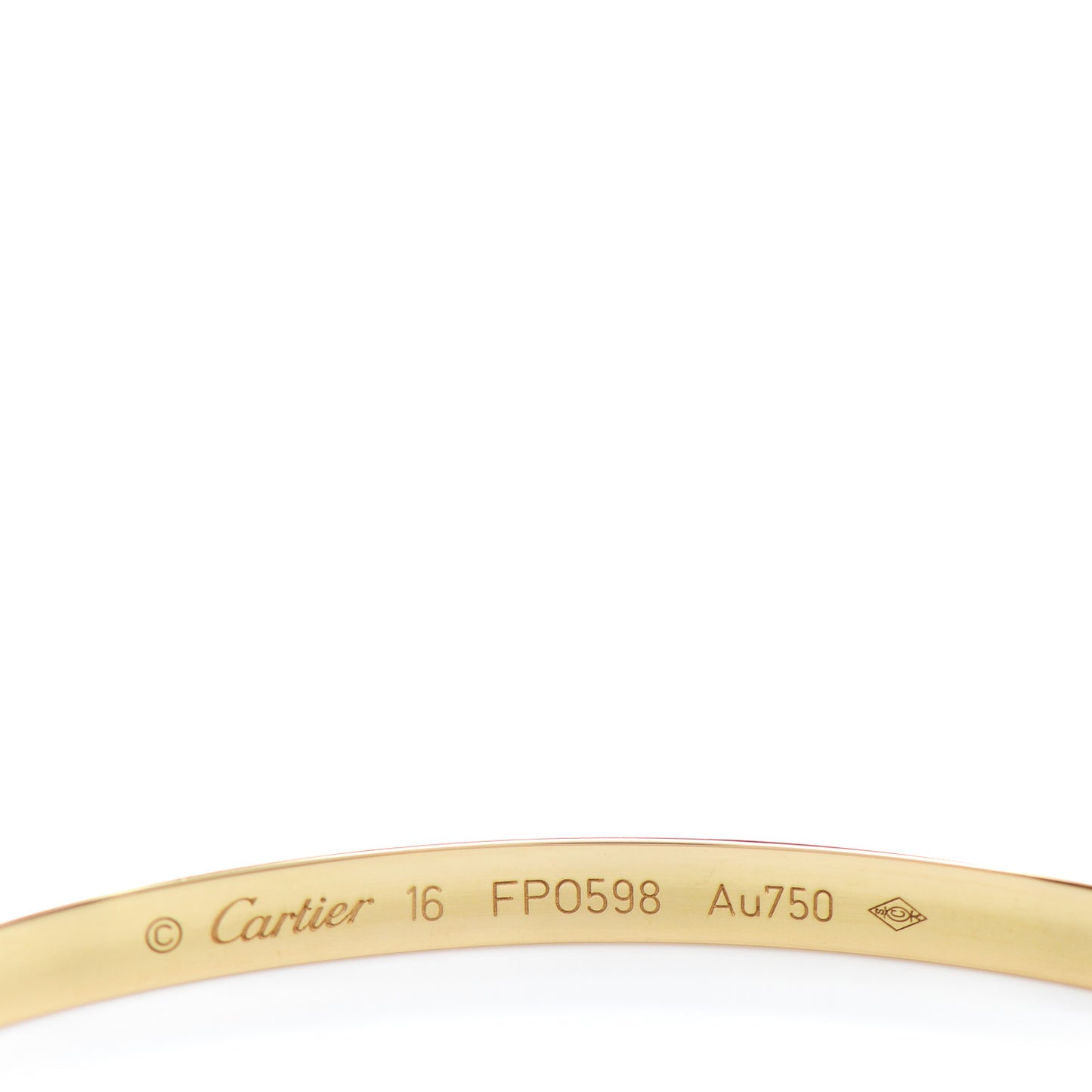 18K Yellow Gold Small LOVE Bracelet 16