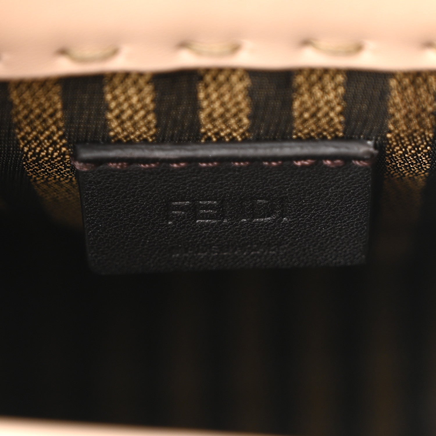 Fendi Vitello King Plexiglass Logo Embossed Mini Fendi Sunshine Shopper Tote Poudre 6 of 10