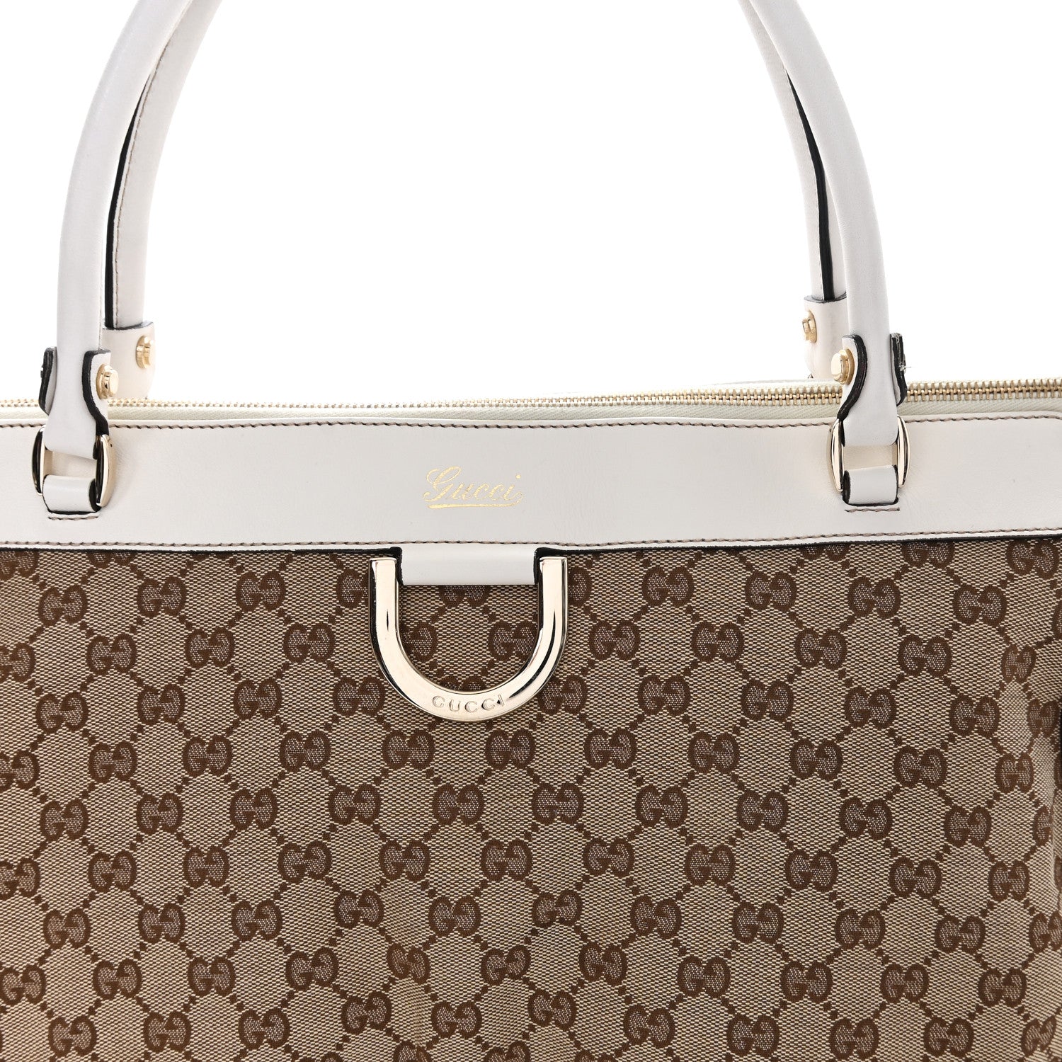 Gucci Monogram D Gold Tote  White 8 of 10