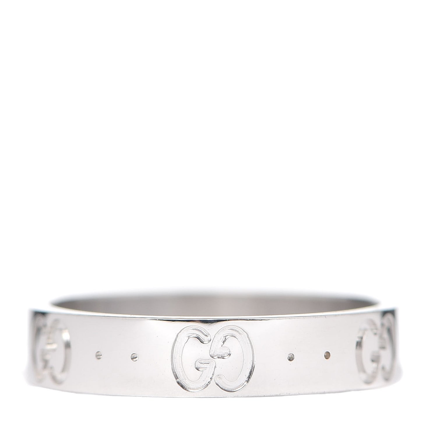 18K White Gold 4mm Icon Thin Band Ring 53 6.25