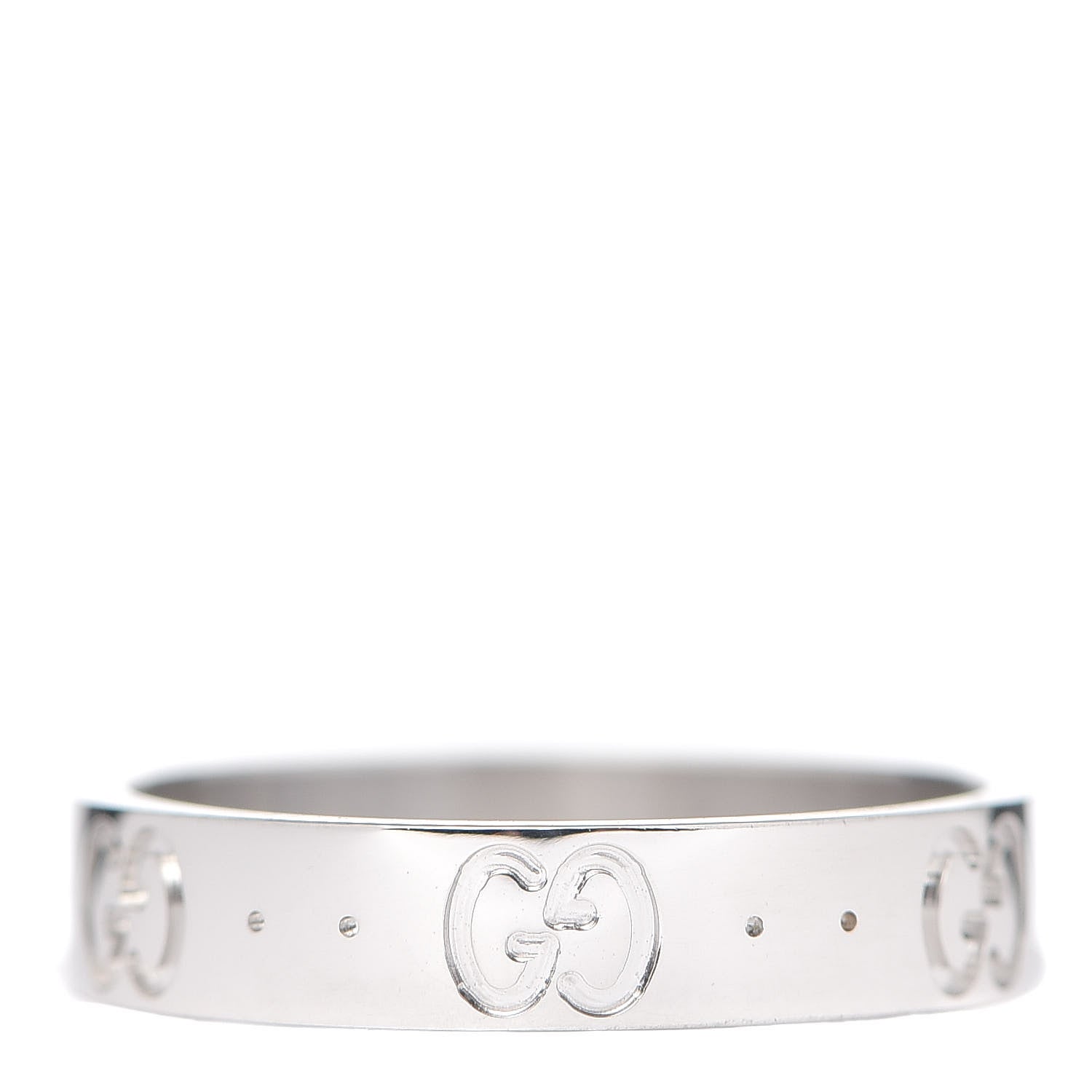 Gucci 18K White Gold 4mm Icon Thin Band Ring 53 6.25 3 of 7