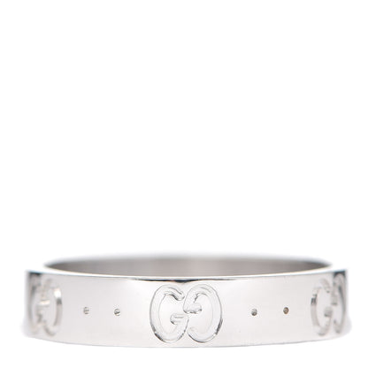Gucci 18K White Gold 4mm Icon Thin Band Ring 53 6.25 3 of 7