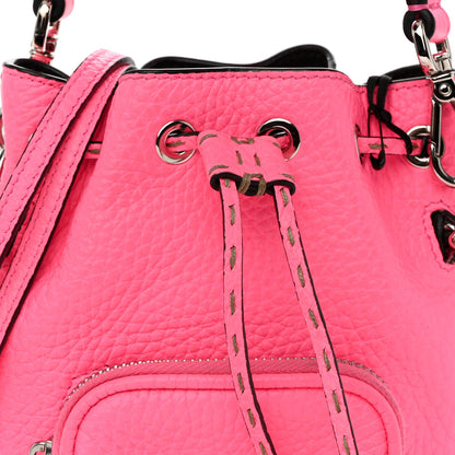 Fendi Cuoio Romano F is Fendi Mini Mon Tresor Pocket Bucket Bag Fluo Pink 8 of 13