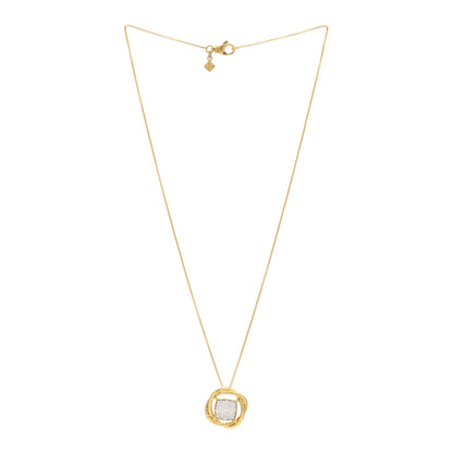 David Yurman 18K Yellow Gold Diamond 11mm Infinity Pendant Necklace 2 of 3