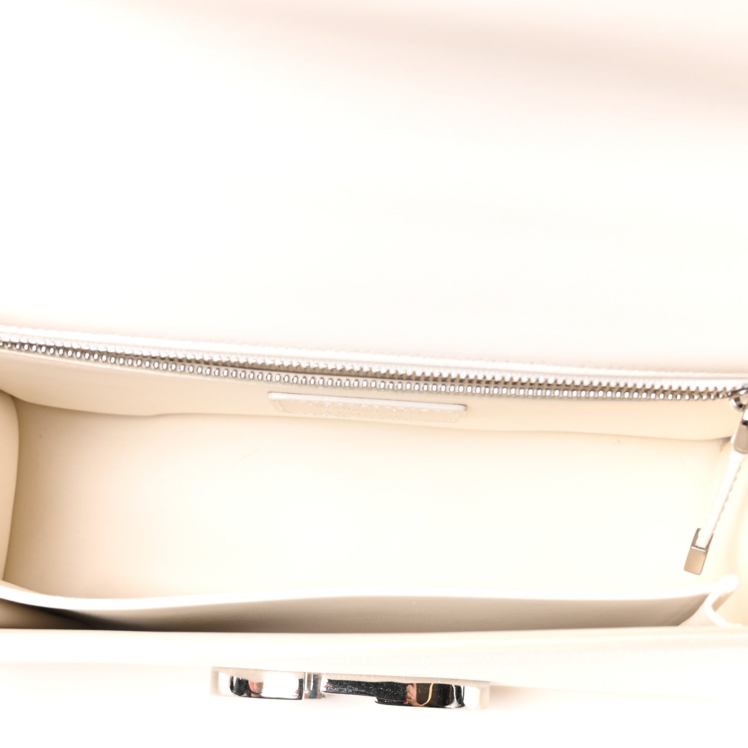 Christian Dior Grained Calfskin 30 Montaigne Chain Flap Bag White 5 of 9