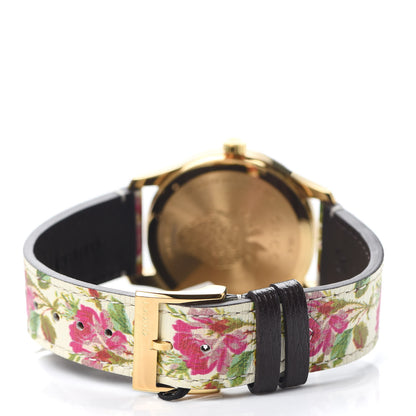 Gucci Stainless Steel Calfskin 38mm G-Timeless Floral Quartz Watch Ivory 3 of 5