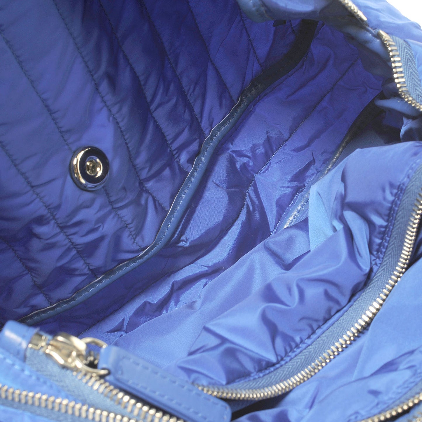 Nylon Vertical Quilted Jumbo Flap Cobalt Blue