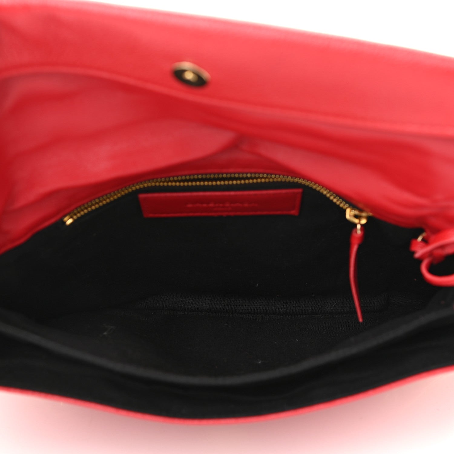 Balenciaga Chevre Gold Metallic Edge Hardware Envelope Clutch Rouge Grenade 5 of 10