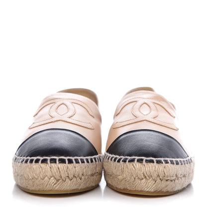 Chanel Lambskin CC Espadrilles 39 Beige Black 3 of 11