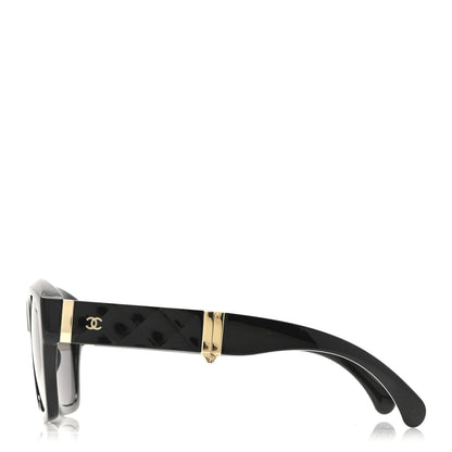 Chanel Acetate Crystal Polarized Square Folding Sunglasses 71692 Black 3 of 8