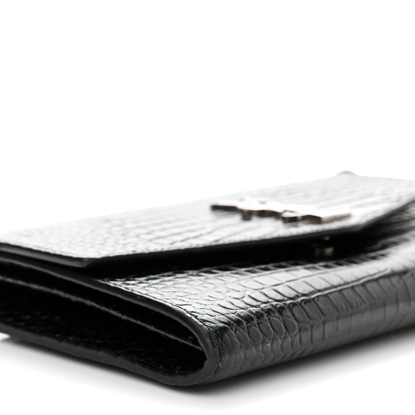 Calfskin Crocodile Embossed Monogram Mini Uptown Crossbody Black