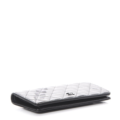 Chanel Patent Calfskin Quilted Yen Wallet Black 3 of 10