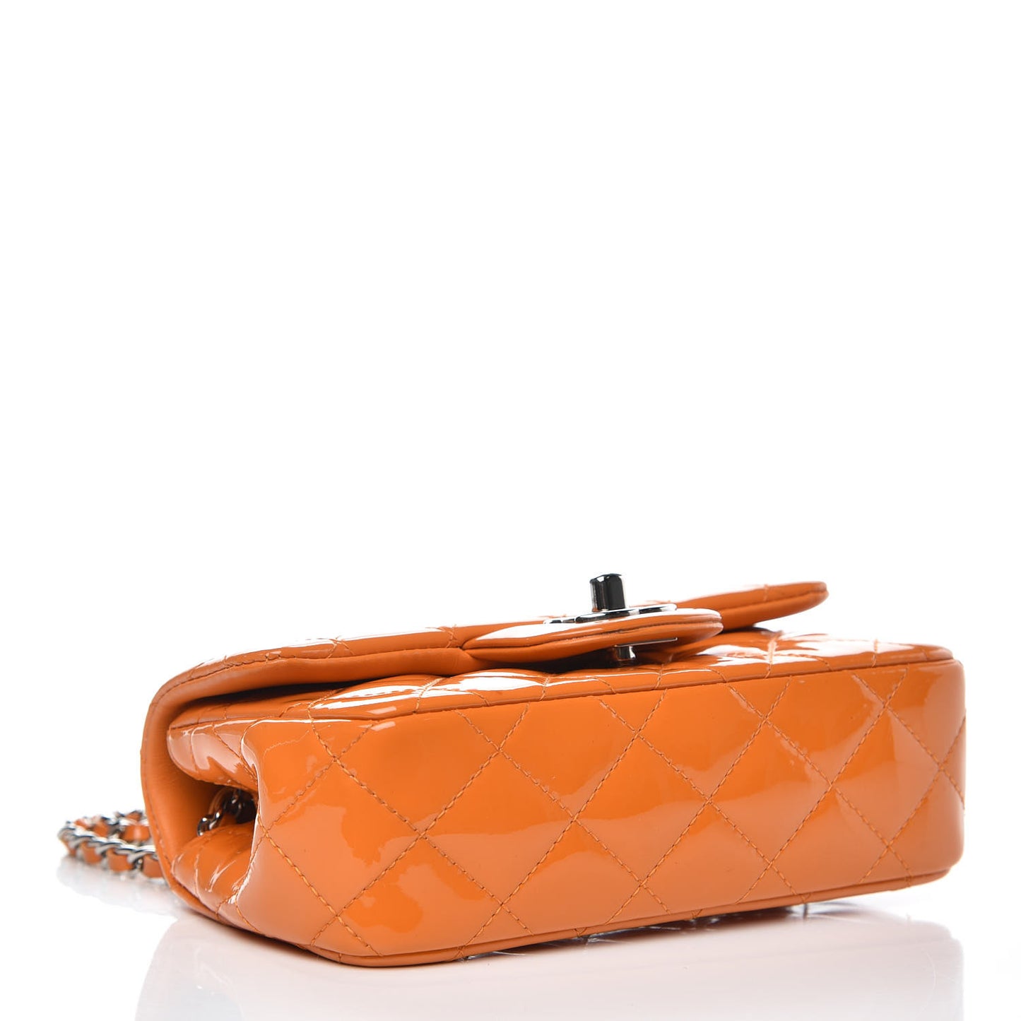 Patent Quilted Extra Mini Flap Light Orange