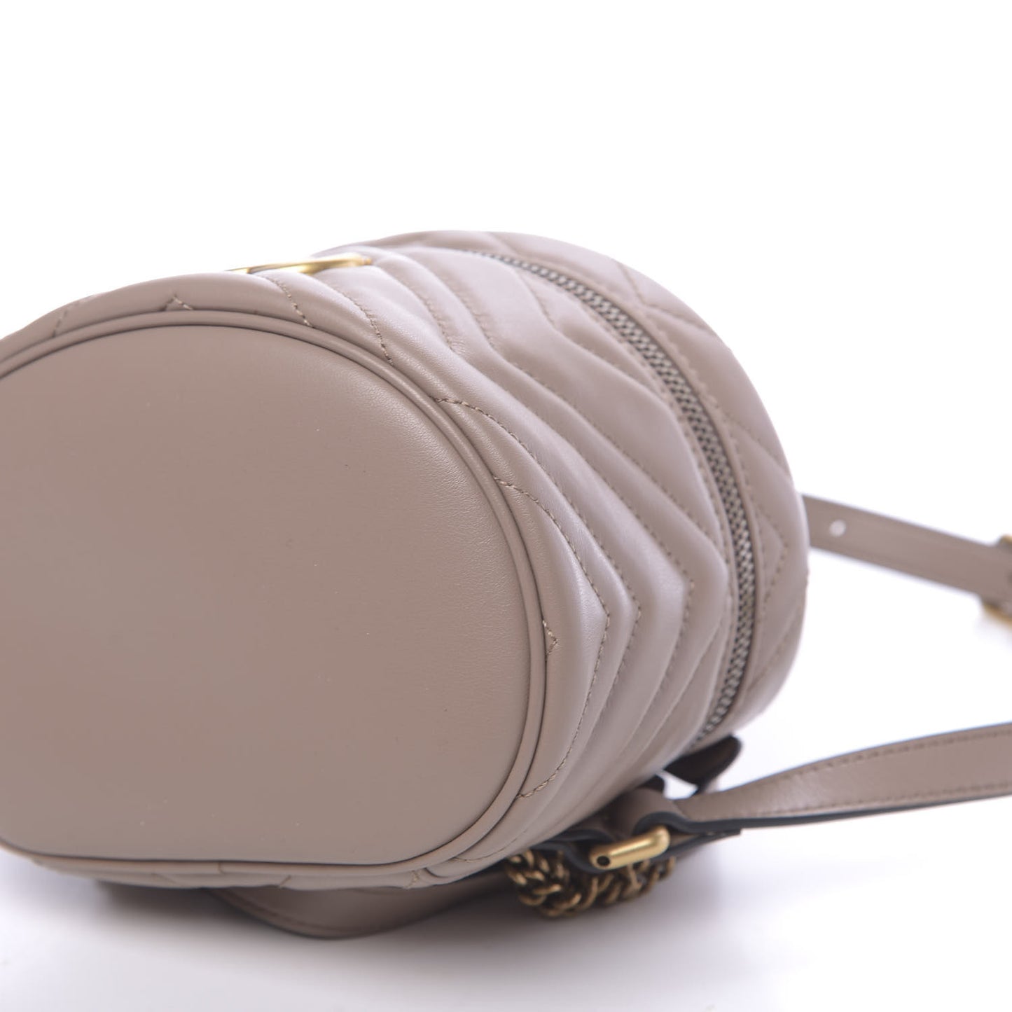 Calfskin Matelasse Mini GG Marmont Round Backpack Porcelain Rose
