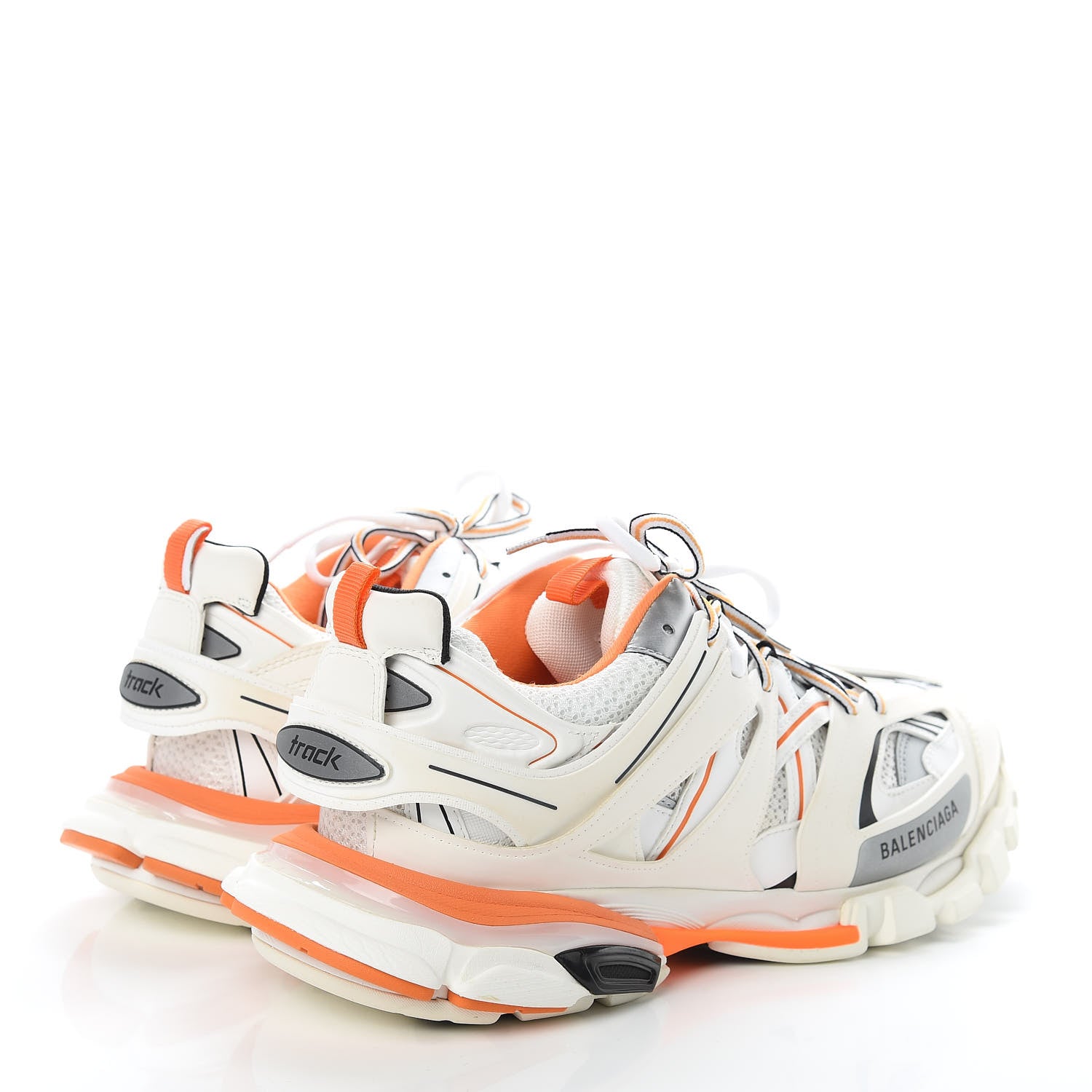 Balenciaga Mesh Nylon Mens Track Sneakers 45 White Orange 4 of 7