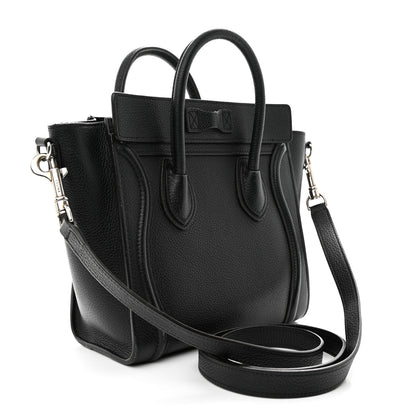 Celine Drummed Calfskin Nano Luggage Black 3 of 19