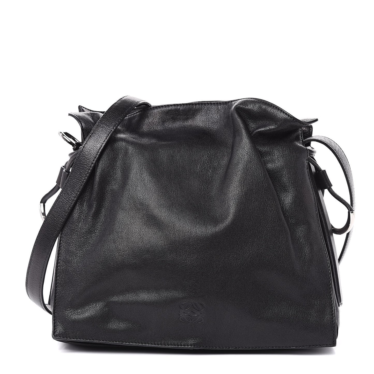 Calfskin Drawstring Bag Black
