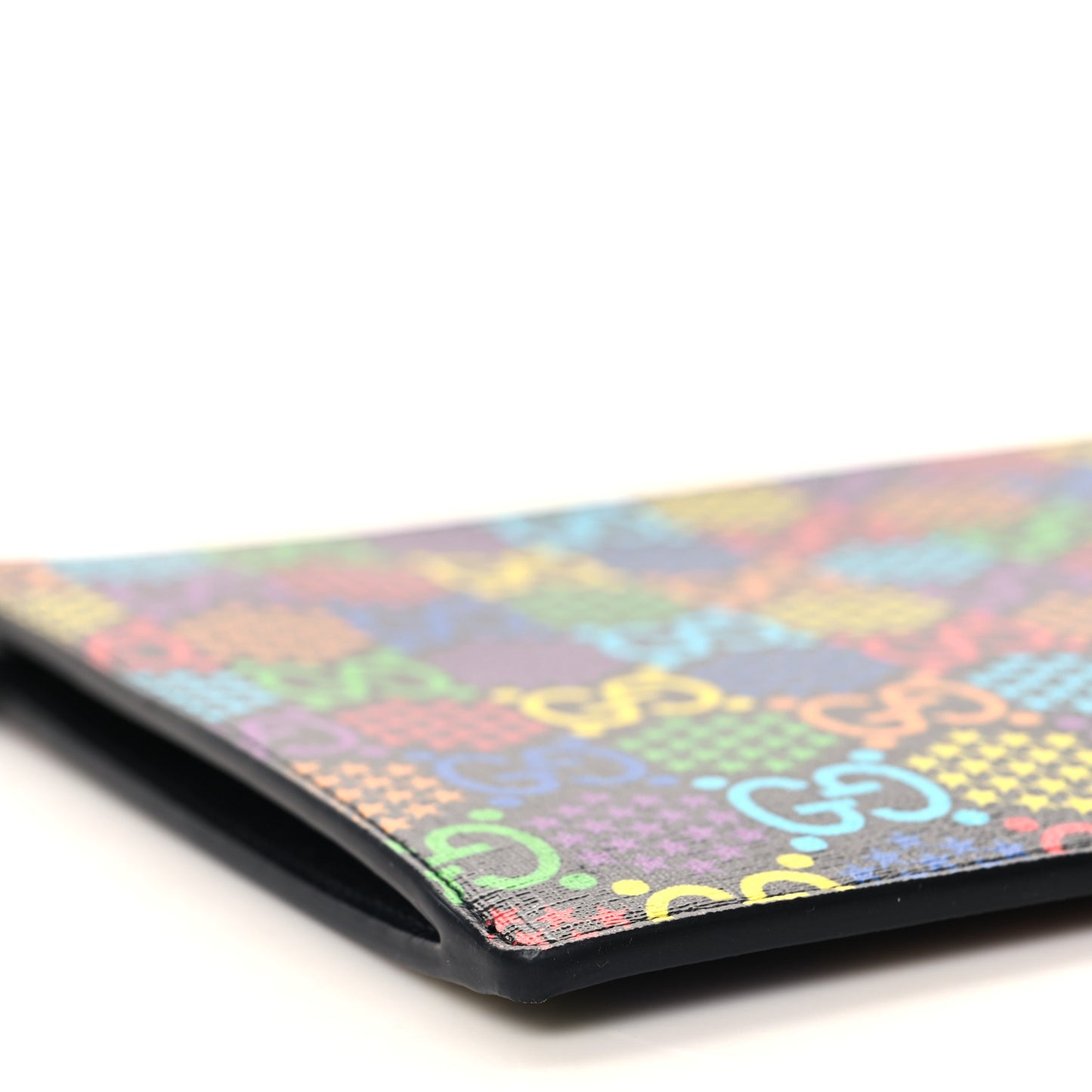 GG Supreme Monogram Psychedelic Zip Wristlet Pouch Black Multicolor