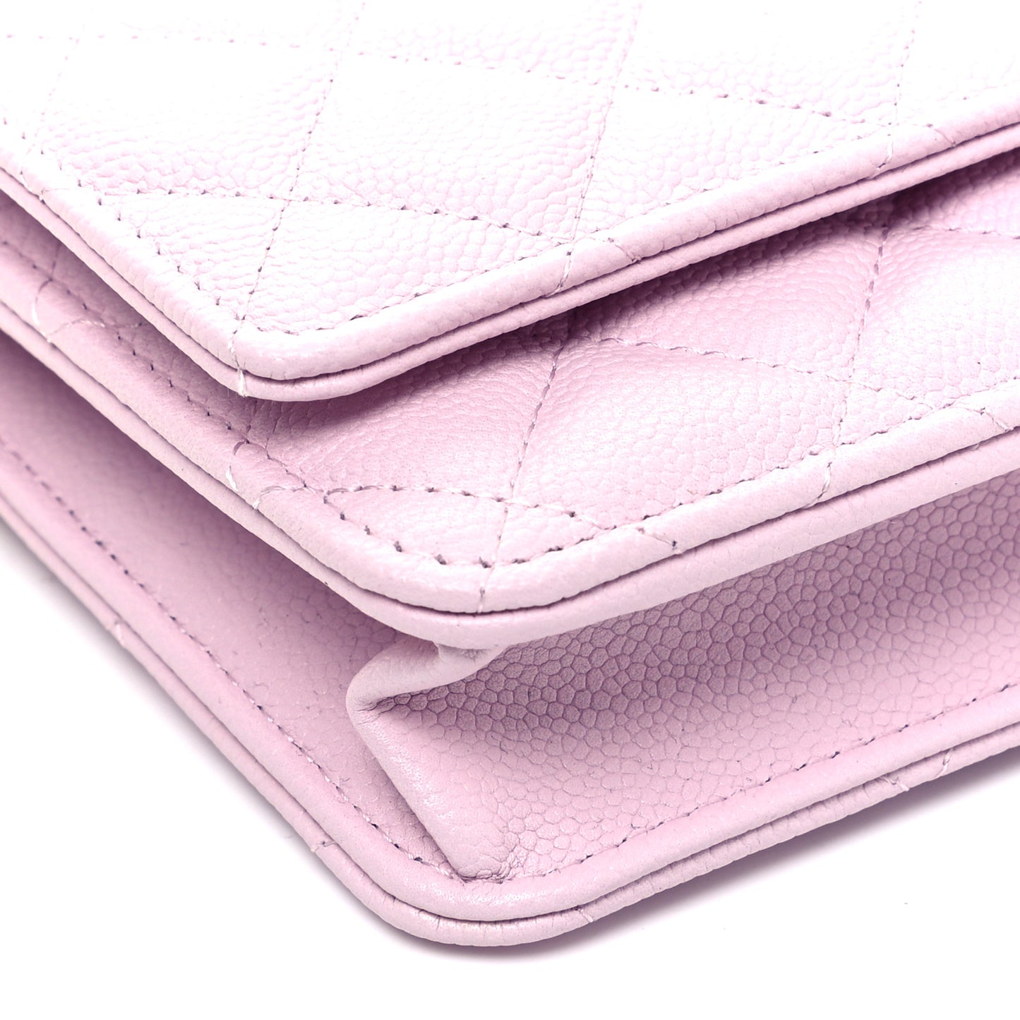 Caviar Quilted Tiny CC Wallet On Chain WOC Light Pink