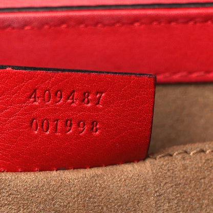 Gucci GG Supreme Monogram Calfskin Small Padlock Shoulder Bag Beige Hibiscus Red New Rosette 7 of 11