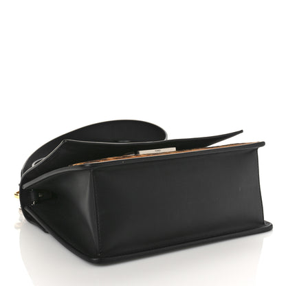 Fendi Vitello Century Velvet F is Fendi FF Kan I Shoulder Bag Black Tobacco 4 of 9