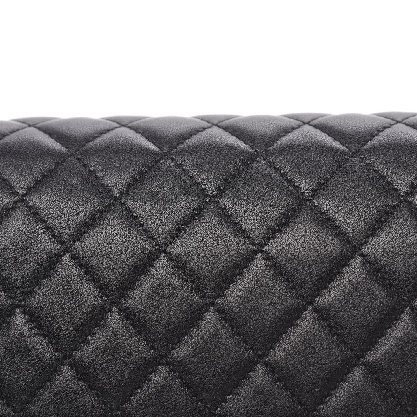 Lambskin Quilted Small Boy Flap Black