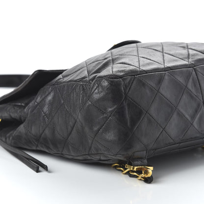 Chanel Lambskin Quilted Backpack Black 5 of 9