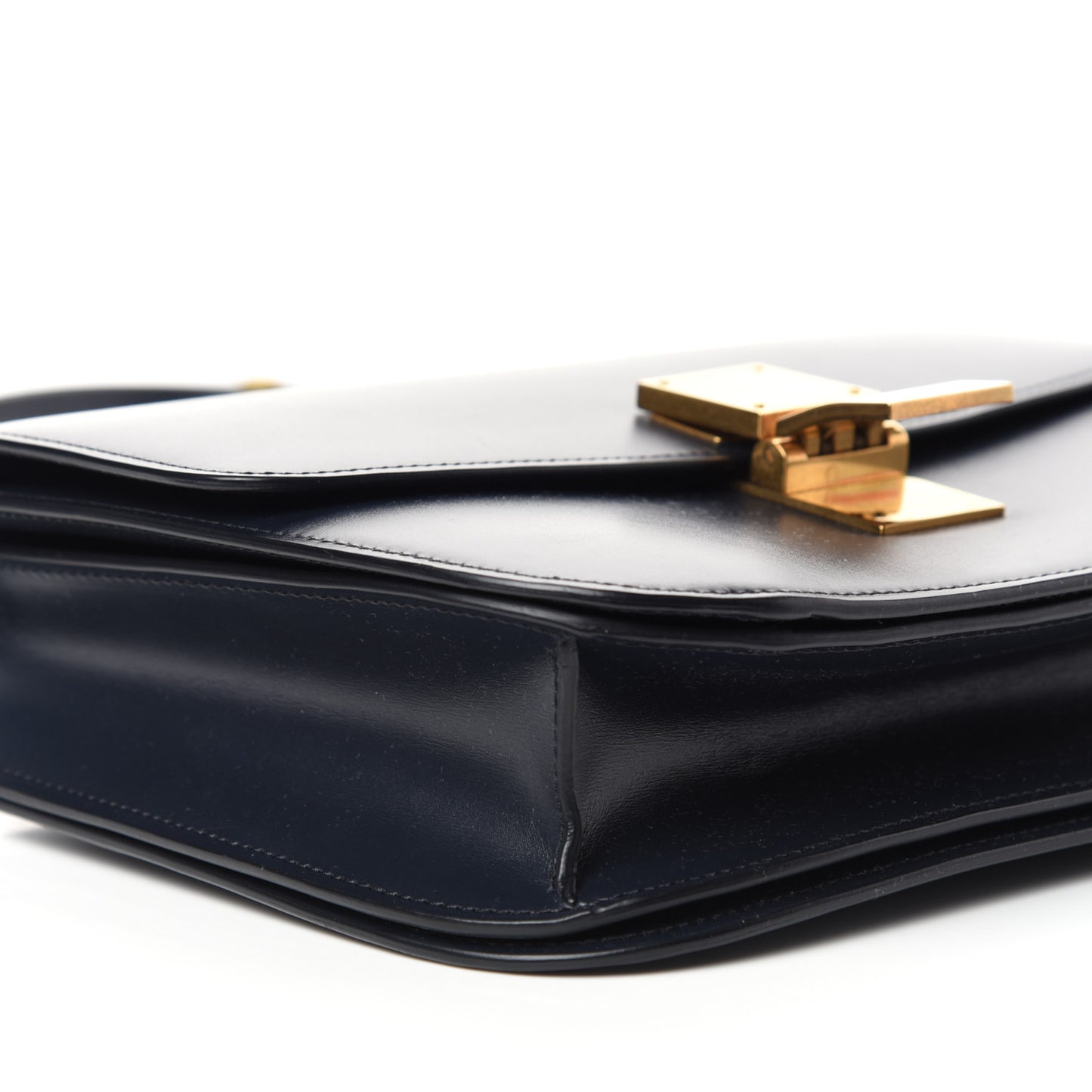 Box Calfskin Medium Classic Box Flap Bag Navy