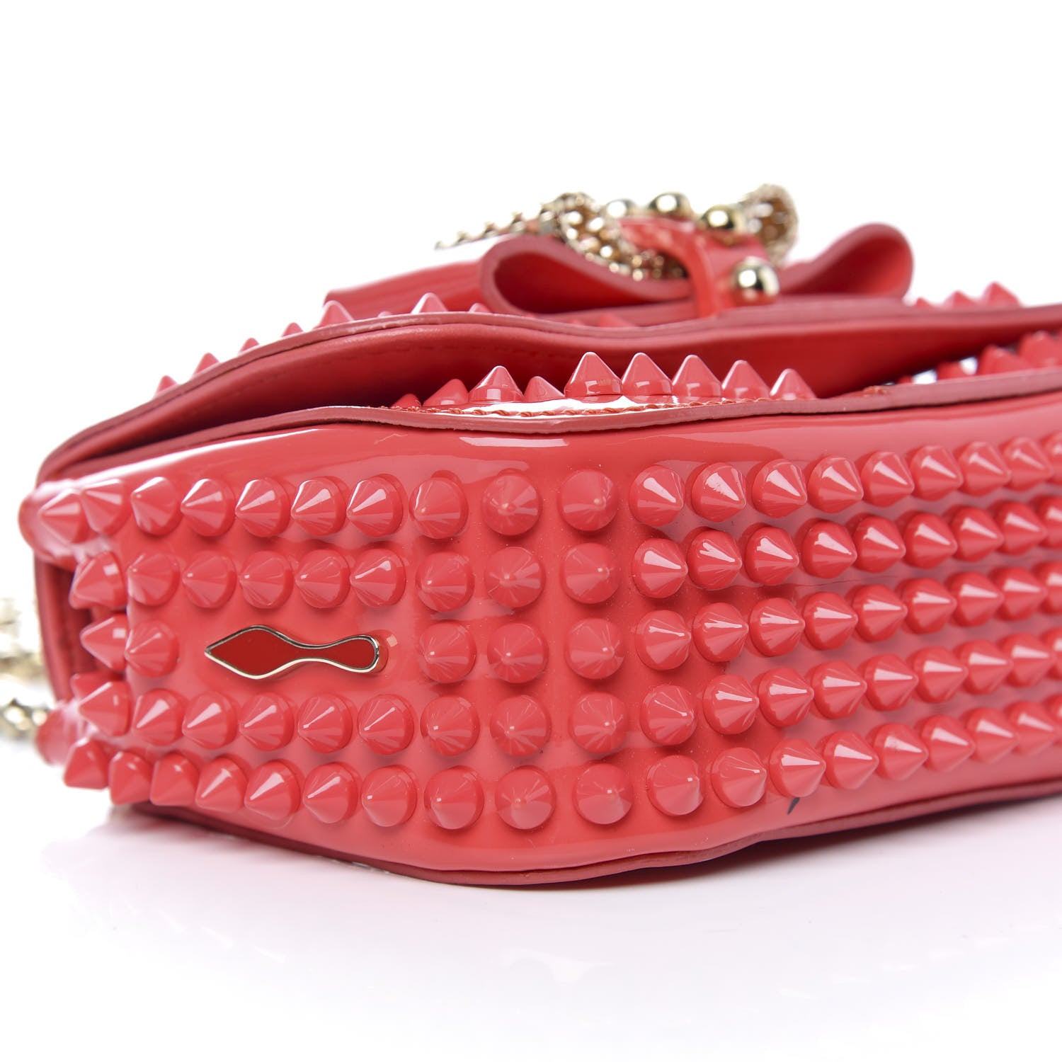 Christian Louboutin Patent Spiked Sweety Charity Crossbody Bag Framboise 7 of 11