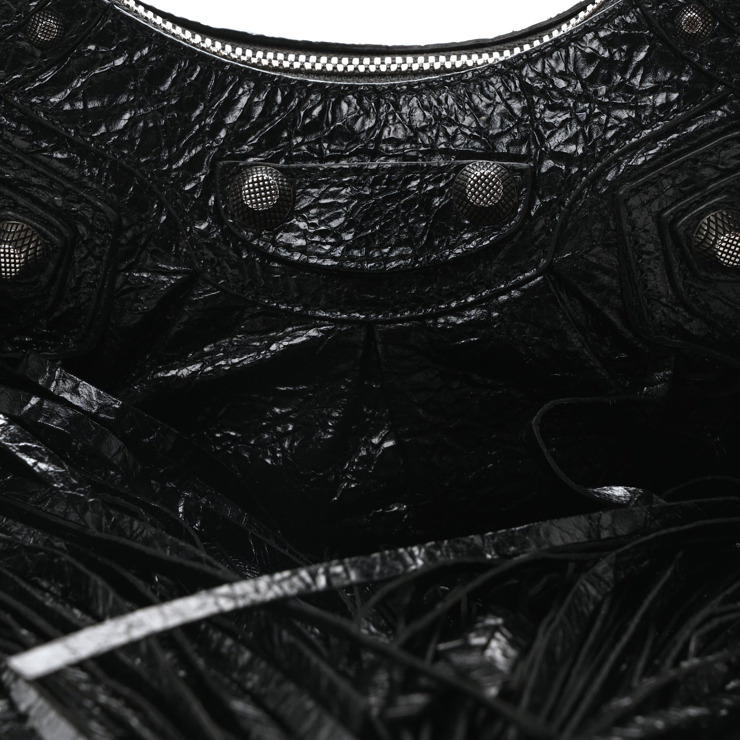 Agneau Arena Le Cagole Fringe Shoulder Bag XS Black