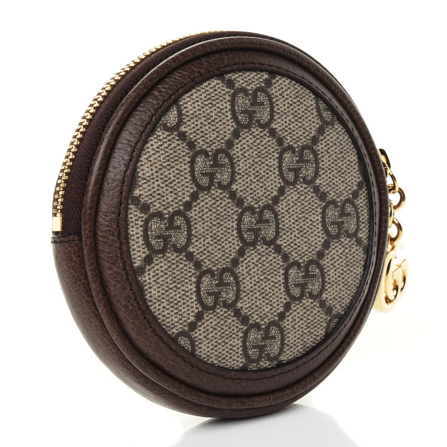 GG Supreme Monogram Web Ophidia Round Coin Purse Beige New Acero